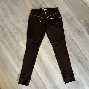 Michael Kors Size 2 Brown Dress Pant with Gold Zippers
